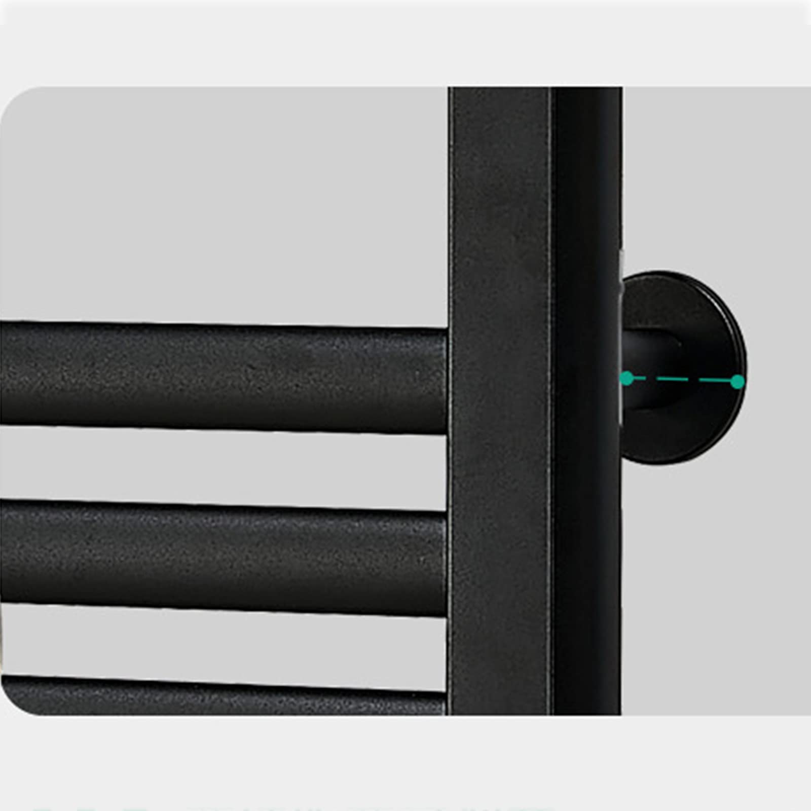Calentador de toallas eléctrico negro con estante, toallero calefactable montado en la pared del baño, rejilla de secado con calefacción enchufable de aleación de aluminio, varilla calefactora