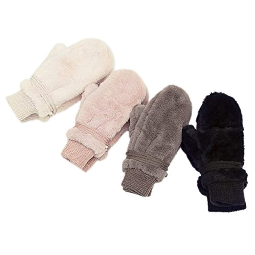 Unisex-Rękawiczki Dla Dorosłych Ciepłe Zimowe Rękawiczki Damskie Z Podszewką Męskie Proste Efektowne Grube Rękawiczki Bez Palca Unicolor/Black/One Size