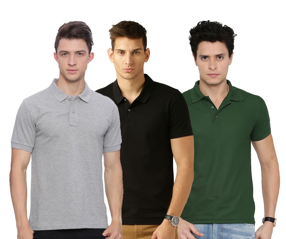multano pro Cotton Blend Polo Tshirt-Pack of 3 (JV16_Polo_C3_GYBKBG_38)_PT-picture-15