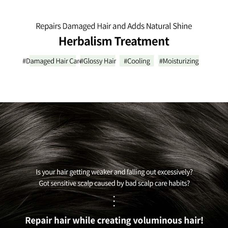 Image of LADOR Herbalism Hair Treatment (Conditioner) Korean Hair Conditioner To Control Hair Fall, Repairs Damaged Hair, Maintaining Softness, Natural Shine, Suitable For Sensitive Scalp, Frizzy, Damaged Hair