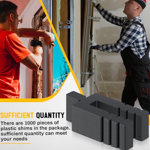 Image of 750 Pcs 1 /16 inch x 3-1 /2 inch Stack Shims Bulk Stackable Black Shims for Windows & Doors