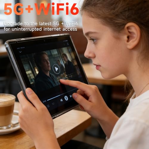 Image of WUIUHOU 10.1 Inch Android 15 Tablet, 8GB RAM 32GB Storage, HD IPS Display, 5G WiFi 6,6000mAh Battery, Dual Camera for Video Call, Tab with Case & Stylus Pen for Work /Study Tablet with case (Black)