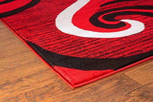 Tapete moderno GLORY RUGS 4x6 rojo miniatura 4