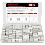 BAALA 520 PCS Non Insulated Butt Connectors Kit,26-8 Gauge Butt Splice Connector Uninsulated Wire Splice Connectors, Tinned Copper Marine Grade Seamless Barrel Crimping Butt Terminals