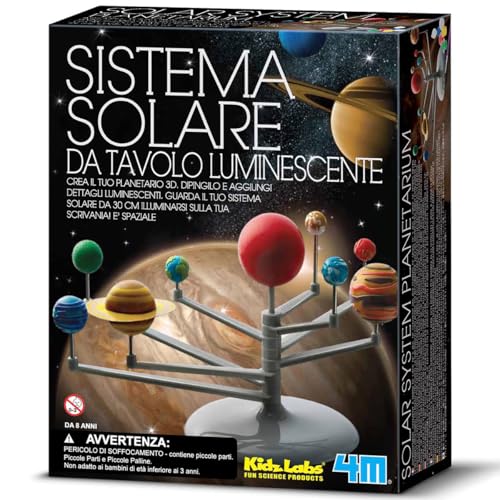 4M: Solar System Planetarium - Assemble Your Own 11.8' Model, Snap-Together, Glow-in-The-Dark Paint, DIY STEM Craft & Science Project Kit, Kids 8+