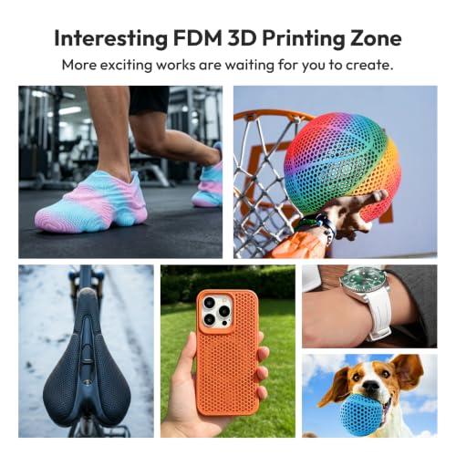 Image of Amolen Rebound PEBA 90A Flexible Filament, 1.75mm 3D Printer Filament, 78% Energy Return & 20% Lighter, Lightweight for Sports & Robotics, Drones & Functional Prototypes, Rainbow 1kg