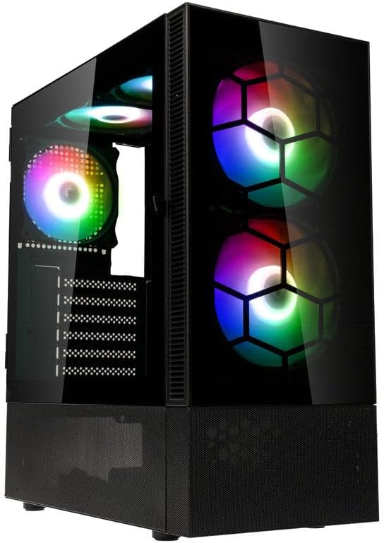 Kolink Observatory MX Glass Black ARGB Midi Tower PC Case with Tempered Glass Panels, Four Pre-Installed Fans, and Enhanced Airflow Design: image 1 of 8