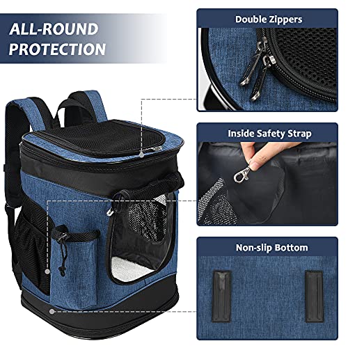 Kato Tirrinia Haustier Hund Träger Rucksack, Haustier Tragetasche mit Mesh für mittelgroße Hunde Katzen, 1.5lbs Welpen Träger tragbare Reisetasche