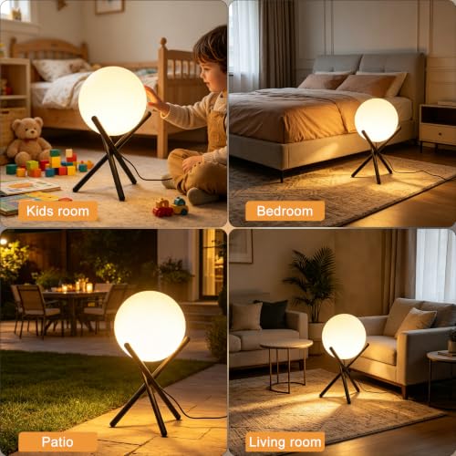 Image of Lightdot 13.8-in Outdoor Globe Floor Lamp, 3000K Warm White LED Ball Lamp