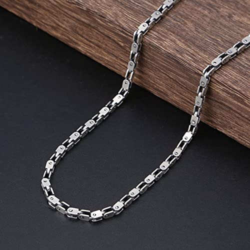 Collier homme argent 925 chaîne de vélo 4mm d'exception rock - 5