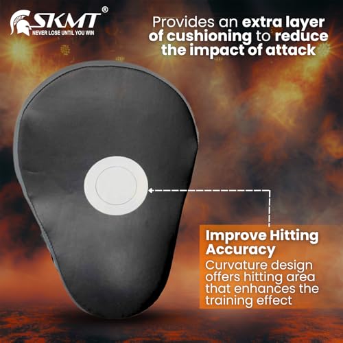 Image of SKMT Never Lose Until You Win Leather Boxing Punching Pad Focus Pad Black