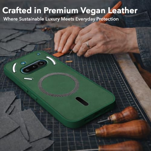 Image of Jkobi Leather Finish Back Cover Case for Nothing Phone 3A 5G (MagSafe Compatible Wireless Charging | Soft Touch | Camera Bump Protection)