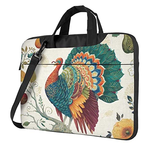 Sac ordinateur portable 13" noir imprimé dinde idéal pour le bureau et trajets