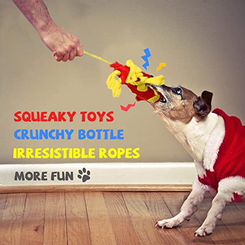 Lilfrd Water Bottle Dog Toys - Dog Puzzle Squeaky Enrichment Treat Dispensing Rope Snuffle Plush Toys thumb #5