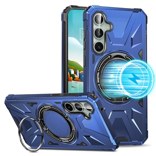 LCSMFKJ Samsung Galaxy S25 5G �p�P�[�X ���C�A���X�[�d�Ή� 360°��] �����O�t�� �B�� �X�^���h�@�\ �X�}�z�P�[�X Cover ����炭���[ �T���X�� �M�����N�V�[s25 SC-51F / SCG31 �w�� �J�o�[ ���f�B