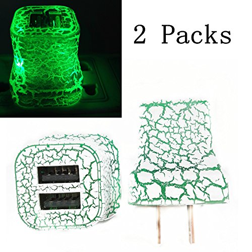 SN-RIGGOR 2 Packs LED USB Quick Charger 2A LED Glowing Wall Charger Dual USB Night Light Wall Charge - //medicalbooks.filipinodoctors.org