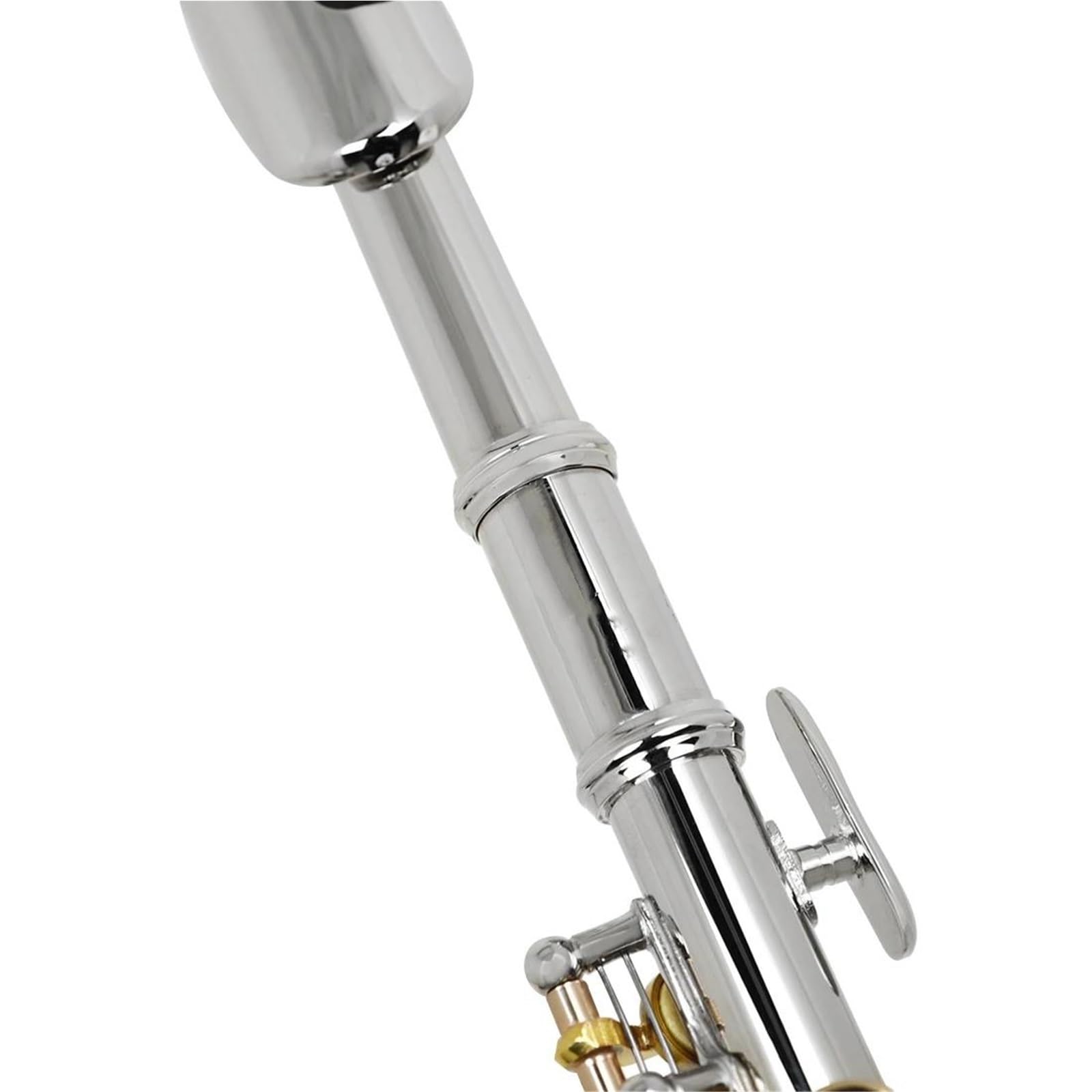 Classic Flet Poprzeczny Klucz C Piccolo 16 Z Zamkniętym Otworem Korpus Miedzioniklowy O Połowie Rozmiaru Profesjonalny Instrument Dęty Drewniany(Silver)