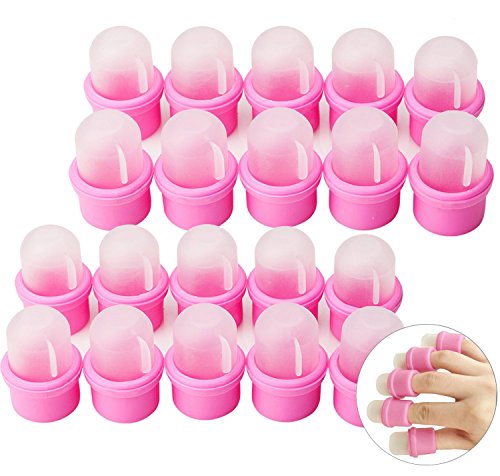 20pcs Nail Art and Manicure Tools Set/Kit/Lot With Acetone Resistant Soakers/Soak Off UV Gel Polish/Varnish Removers/Removing Trays/Soaking Fingers Cups