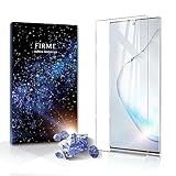 【指紋 穴なし】 Galaxy Note10Plus 用 ガラス フィルム 丸がない SC-01M フィルム SCV45 フィルム ギャラクシー 指紋 防止 高硬度 有機EL 画面 保護 ブラック ブラック,GalaxyNote10 (Plus)