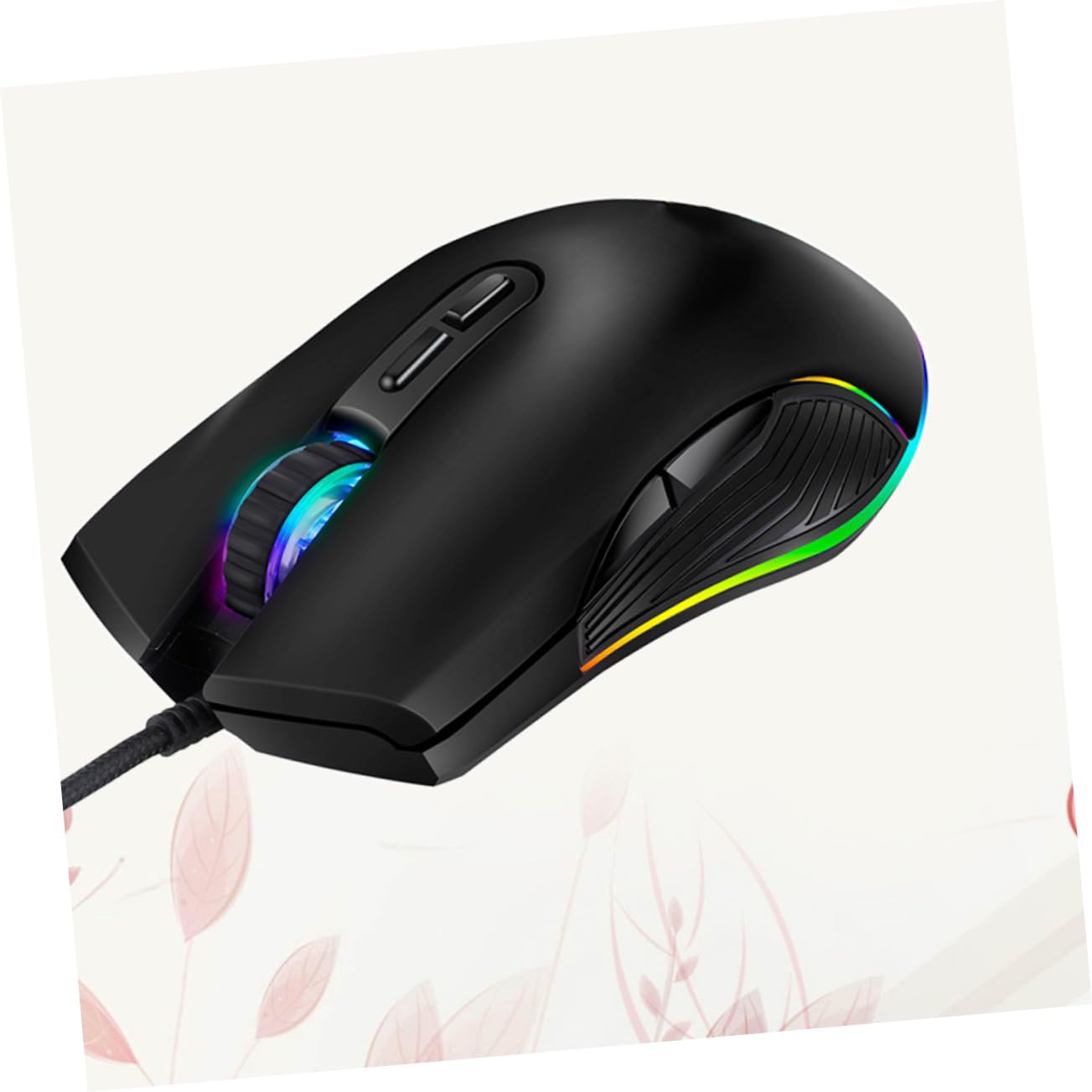 Ratón Gaming USB-c de 7 Teclas Iluminación RGB para PC | Óptico Profesional, Negro Abs Mate, 800/1200/1600/3200 Dpi, Plug Play para Ordenador y Portátil