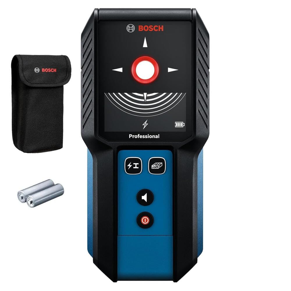 BOSCH GMS120-27 Wall Scanner and Stud Finder, Detects Wood, Metal, and Live Wires Behind Your Wall - Includes 2 AA Batteries and Pouch-image-49