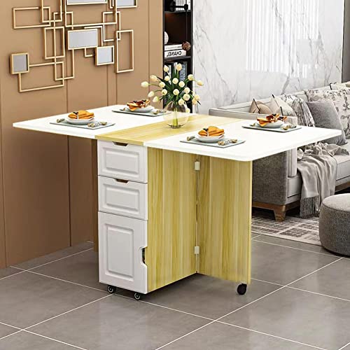 BAKAJI Tavolo da Pranzo Tavolino Pieghevole Mobile Cucina con Scaffali