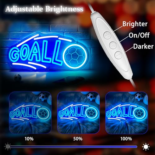 Image of Neon Sign, Soccer Neon Signs for Wall Decor LED Signs Neon Light
