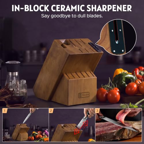 Image of PAUDIN 16-PC Knife Block Set,German 1.4116 High Carbon Stainless Knife Set