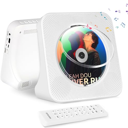 Image of Bluetooth CD Player with Built in HiFi Speakers, Desktop Music Player for Home, Support AUX, USB, FM Radio, Timer, Remote