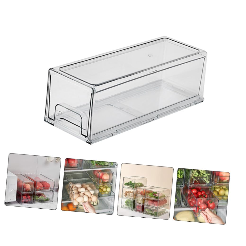Organizzatore Frigorifero Trasparente Coperchio Scatola Conservazione Alimenti Ermetica Contenitore Frutta Verdura per Freezer e Cucina