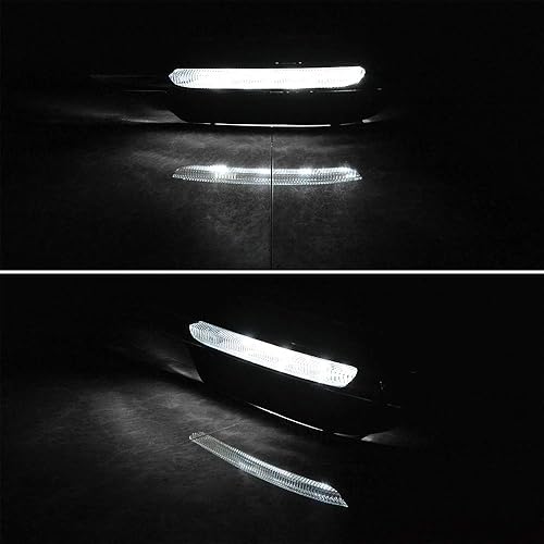 Miniatura 2 de Astra Depot Par LED 6000 K DRL antiniebla lámpara cubierta diurna Correr cromo Trim Molding Compatible con Mercedes Benz Clase C W204 C300 2011-2013