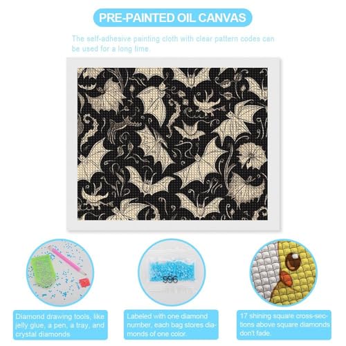 Loisir créatif peinture diamant chauve-souris pour débutant adulte - 6