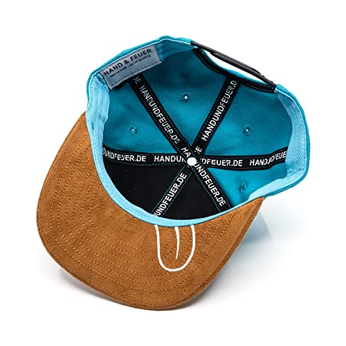 Foto von Hand und Feuer Snapback Cap Kinder Schlawiner Hellblau Canvas One Size