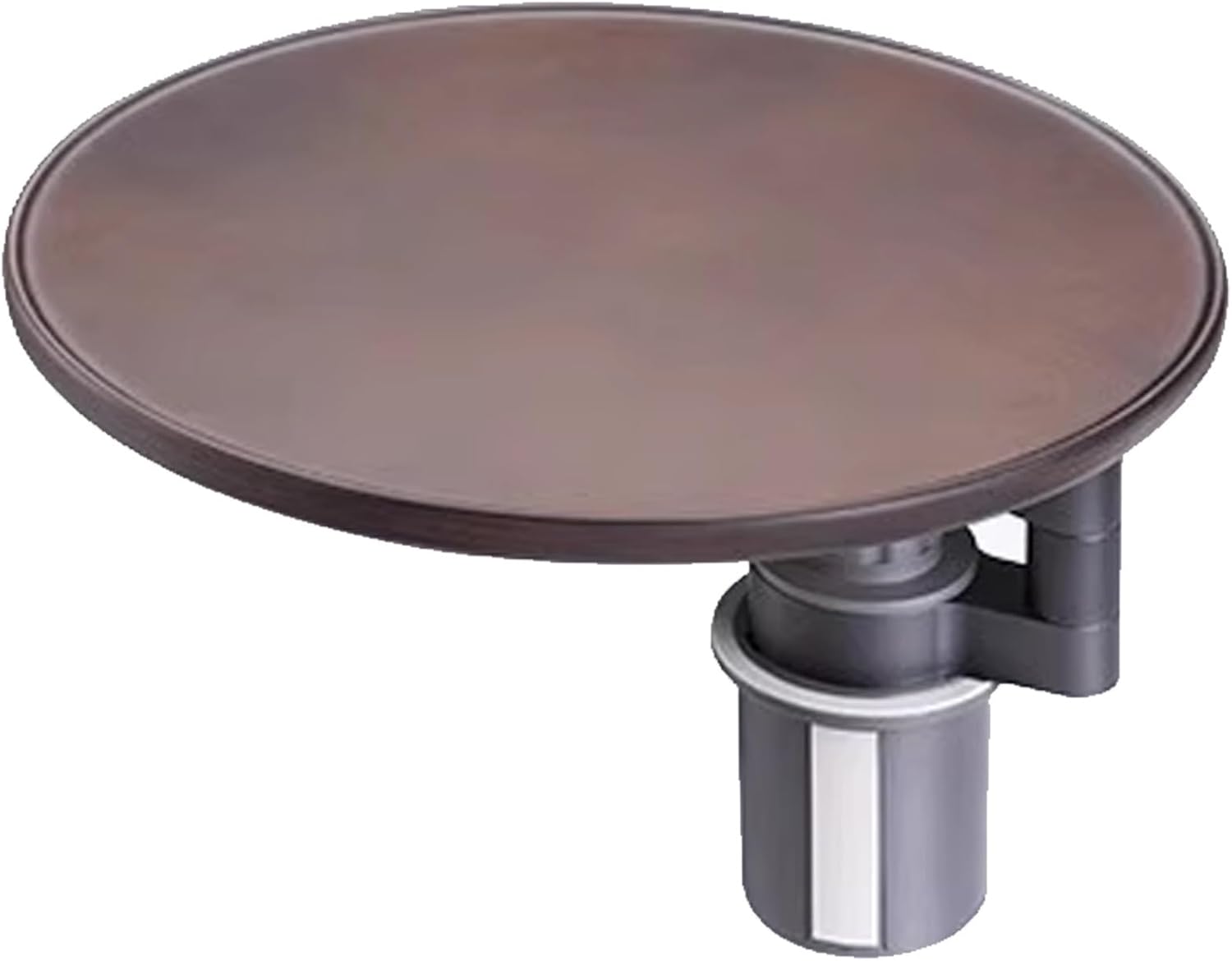 Rv Dinette Table, Steering Wheel Tray, Elegant Wood Design, 360° Rotating Car Cup Holder Tray, Sturdy Alloy Bracket Base, Compact Storage, With Nature Grain Finish(Brown)