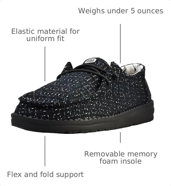 Image of HEYDUDE Women's Wendy Metallic Sparkle Slip On Shoes | Stylish Fashion Loafers for Women | Lightweight & Comfortable