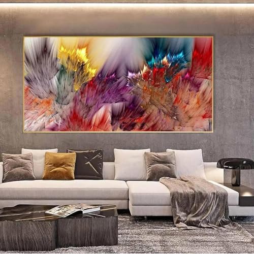Peinture abstraite colorée pour salon moderne et design contemporain