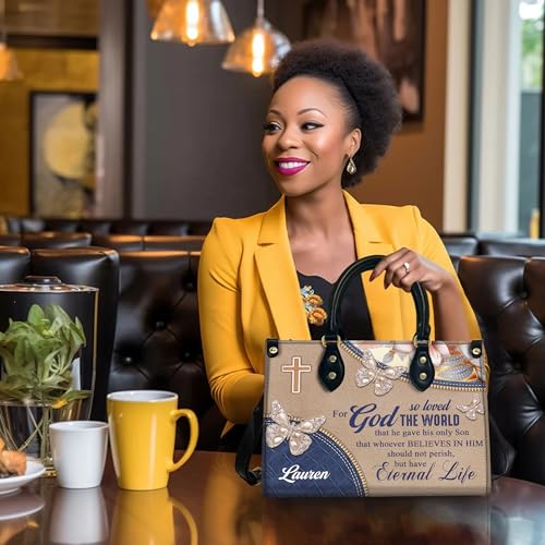 Personalized Leather Handbag with Your Name and Zipper, Perfect Gifts for Christian Women - Christmas Gifts2