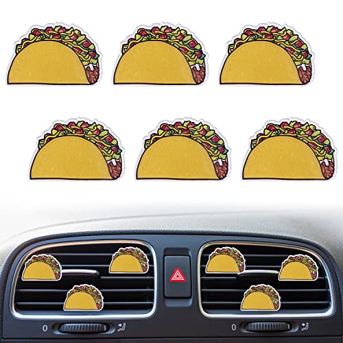 Image of 6 Pcs Taco Air Vent Clips, Fnuuy Taco Car Air Fresheners Vent Clips Car Diffuser Vent Clip Car Interior Decor Charm Car Decoration Cute Car Accessories for Women Girls