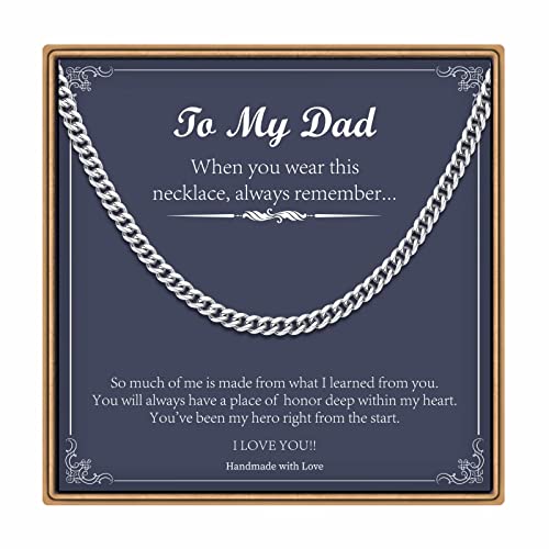 Ieflife Fathers Day Dad Gifts, Silver Chain Dad Jewelry Best Dad Gifts Papa Gifts For Fathers Day Christmas Birthday Gifts For Dad Him Men Happy Fathers Day Dad Gifts #TOP29