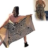 Fictory Vestido de mameluco con estampado de búho para mujer, con cuello en V, tirantes delgados, estilo bohemio, holgado, vestido largo para uso casual y salidas a la playa