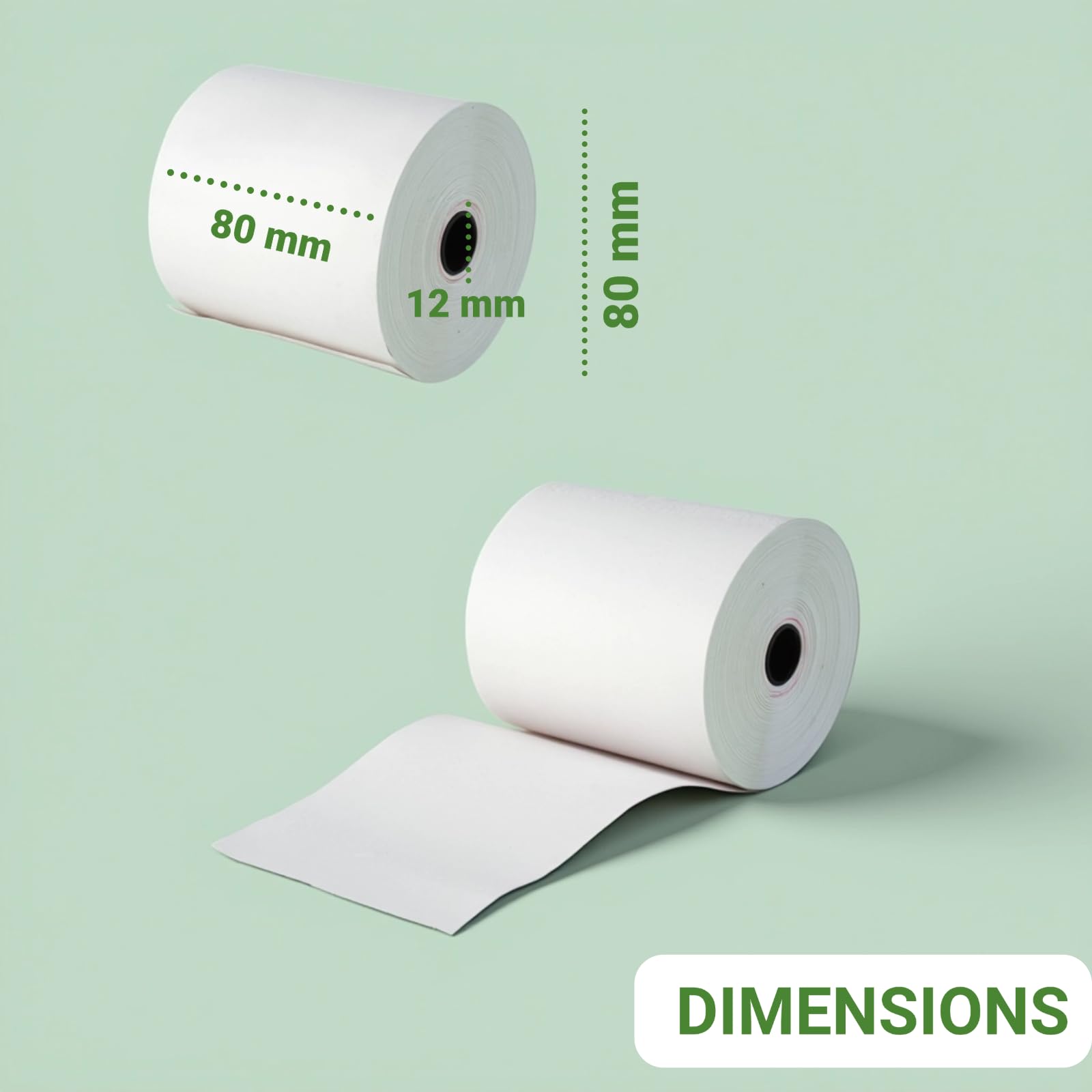 60 Bobina Rollos térmicos 80x80mm papel para caja registradora, terminal POS,impresora EPOS