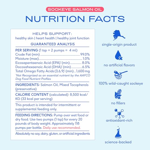 Image of Native Pet Sockeye Salmon Oil for Dogs & Cats - Wild Alaskan Fish Oil for Dogs - Supports Strong Joints, Skin & Coat, Heart Health & Cognition - Single-Origin Pure Omega-3 EPA & DHA - 8oz