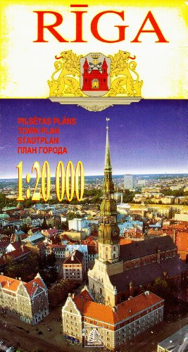 Riga, Latvia Town Plan 1:20,000