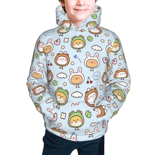 Cute Animals Face Kids Pullover Hoodies Boys Sweatshirts Girls Athletic Clothes with Pocket2