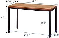 Vista 2 de BIBOC Escritorio de computadora de 24 x 48 pulgadas, mesa de comedor, escritorio de oficina, tablero de madera compuesta, estación de trabajo