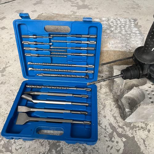 Cortool Rotary Hammer Drill Bits Set & Chisels Sds Plus Shank Concrete Masonry Hole Tool 17Pcs With Storage Case 40Cr Steel Drill Bit Set #TOP6