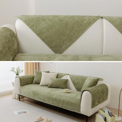 NUODWELL Soft Chenille Sofa Cover 1/2/3/4 Seater, Universal Non-Slip L Shape Couch Cover - Image 4
