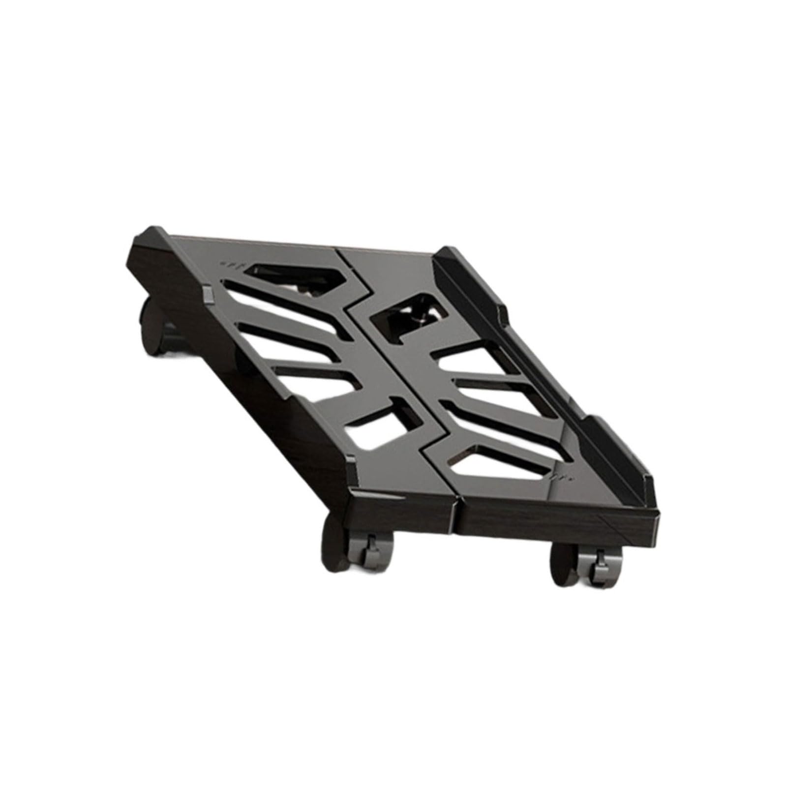 Apludoo Glossy Black Computer Tower Stand Metal Rolling Holder Adjustable Mobile Cpu Under Desk Towers Stand For Most Adjustable Mobile Cpu With Casters Wheel
