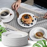 Hushee 12 Pack 7 Inch White Dessert Plates, Melamine Salad Dishes Set - Image 2