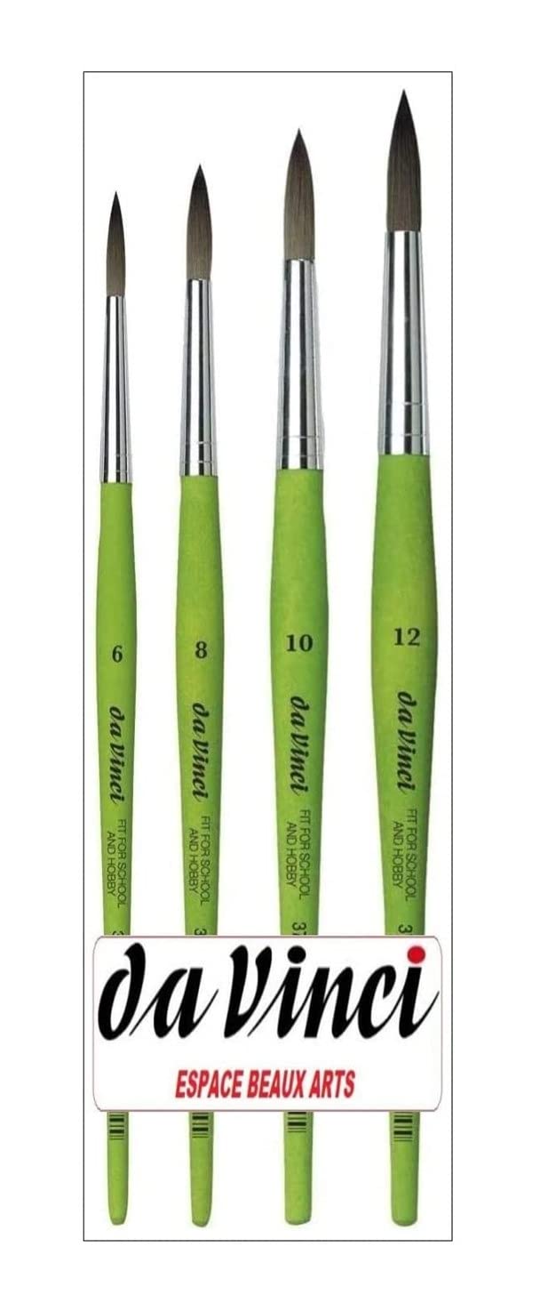da Vinci Serie 373 Fit - Cuchillo redondo sintético con mango verde mate, tamaño 6,8,10,12